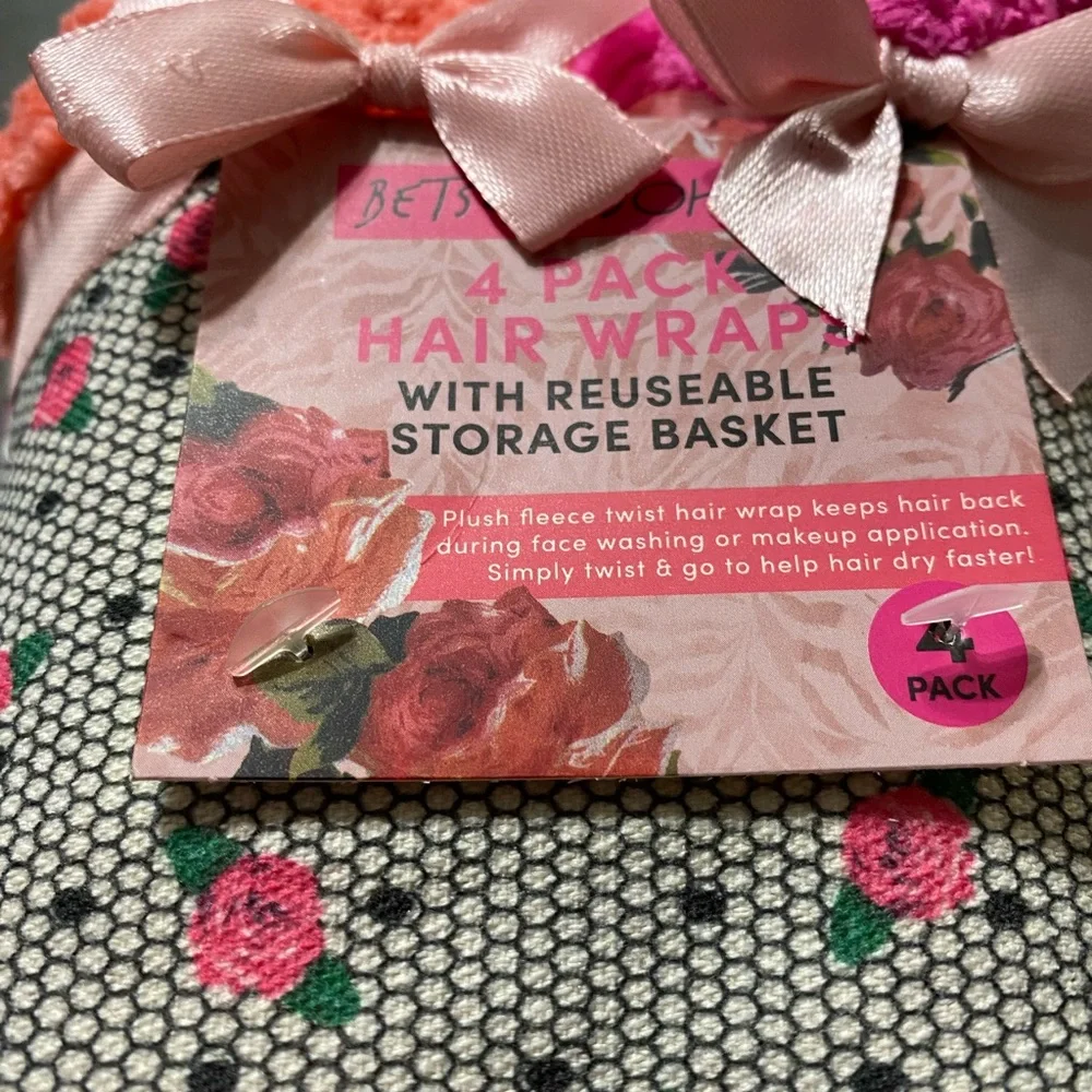Betsey Johnson Hair Wrap Set with Reuseable Storage Basket - Picture 4 of 6